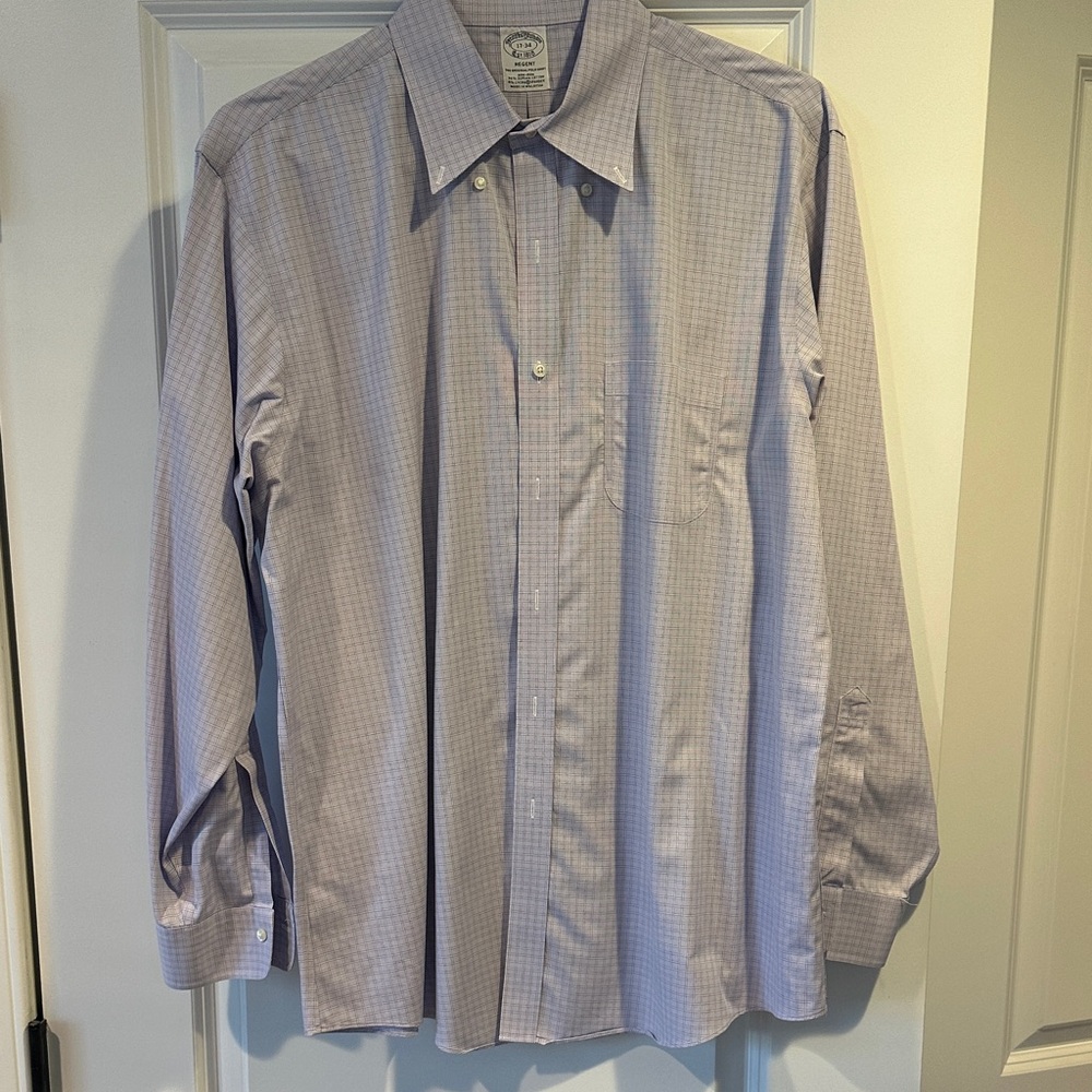 Brooks Brothers Lavender Checkered Dress Shirt